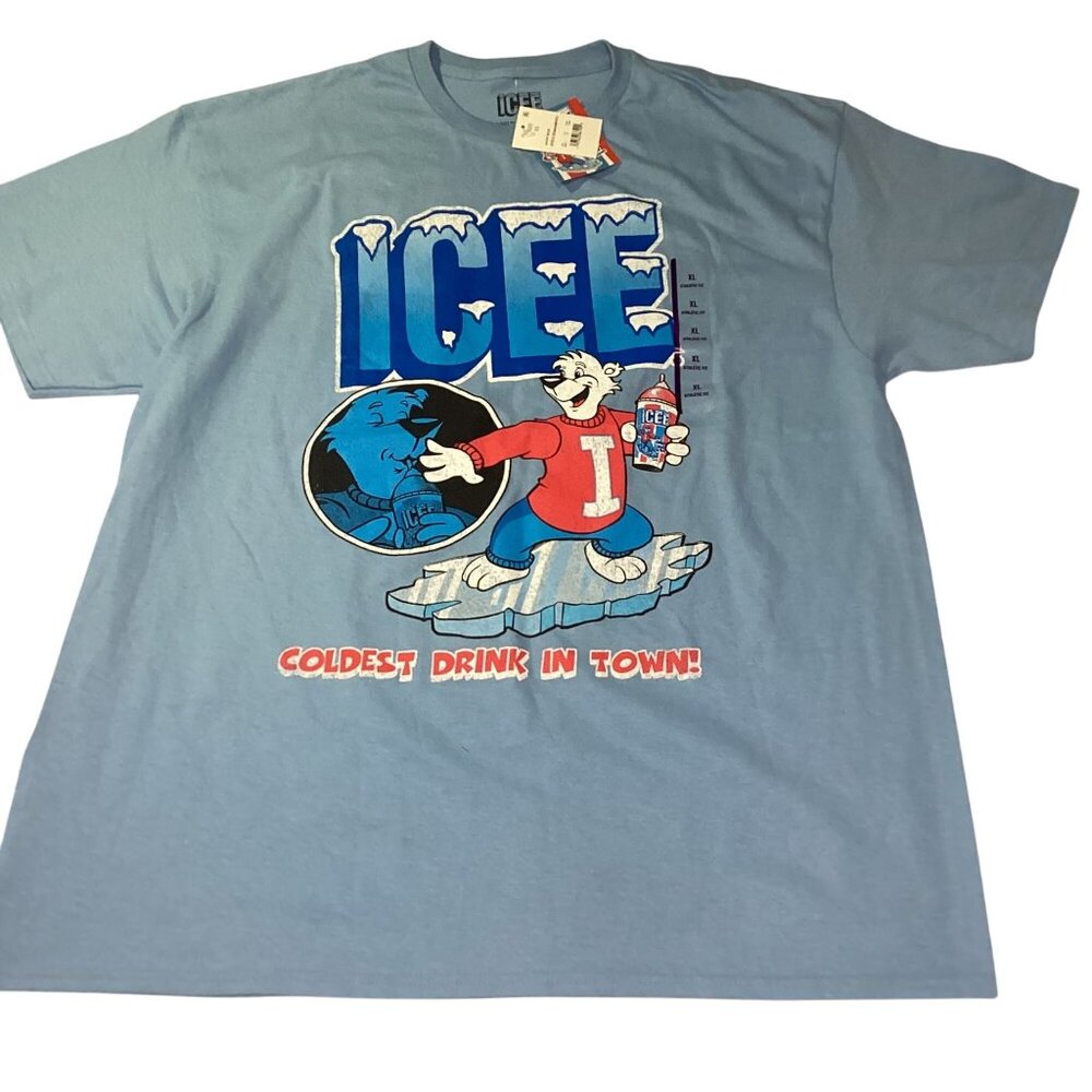 ICEE Retro Styled ICEE Lt Blue Unisex Size XL TShirt Short Sleeve Graphic NEW